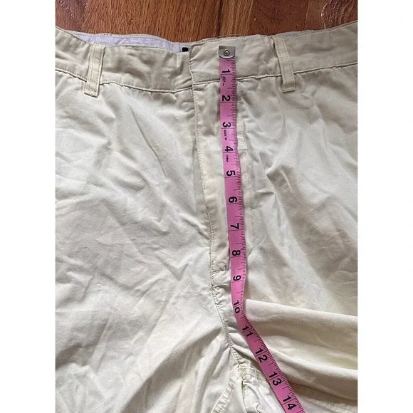 Abercrombie & Fitch‎ Shorts Men's 34 Beige Flat Front Chino 10" Inseam Shorts - Picture 10 of 12